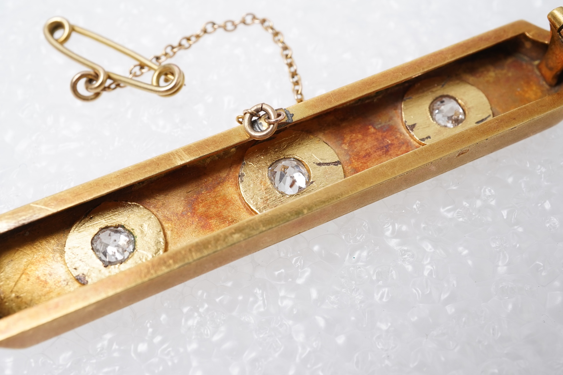 A late Victorian gold and diamond brooch, late 19th century